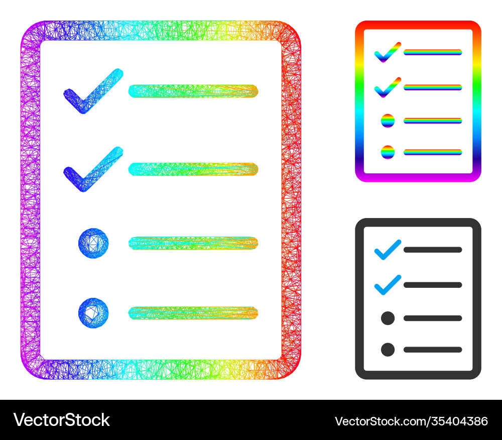 Spectral net gradient checklist page icon Vector Image
