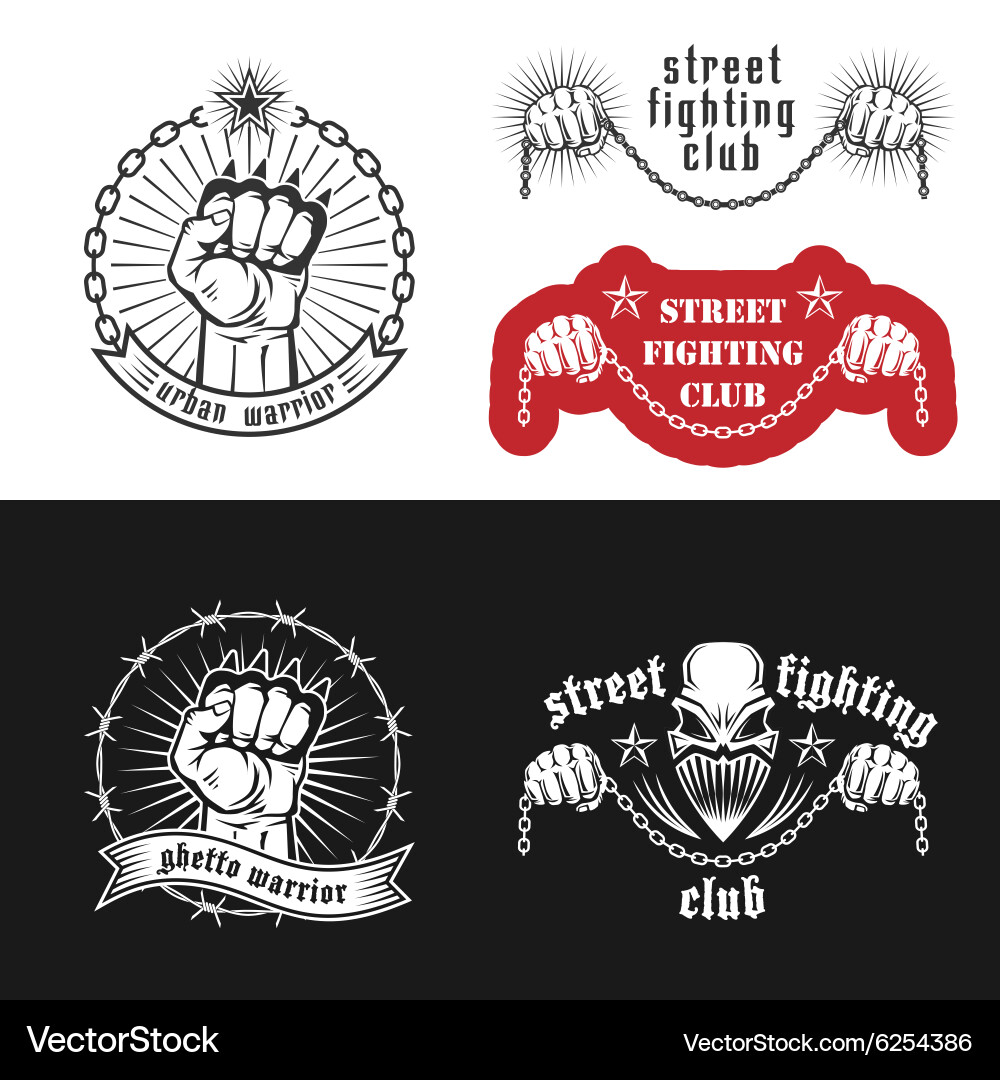Street Fighting Crew Emblem Vector Image