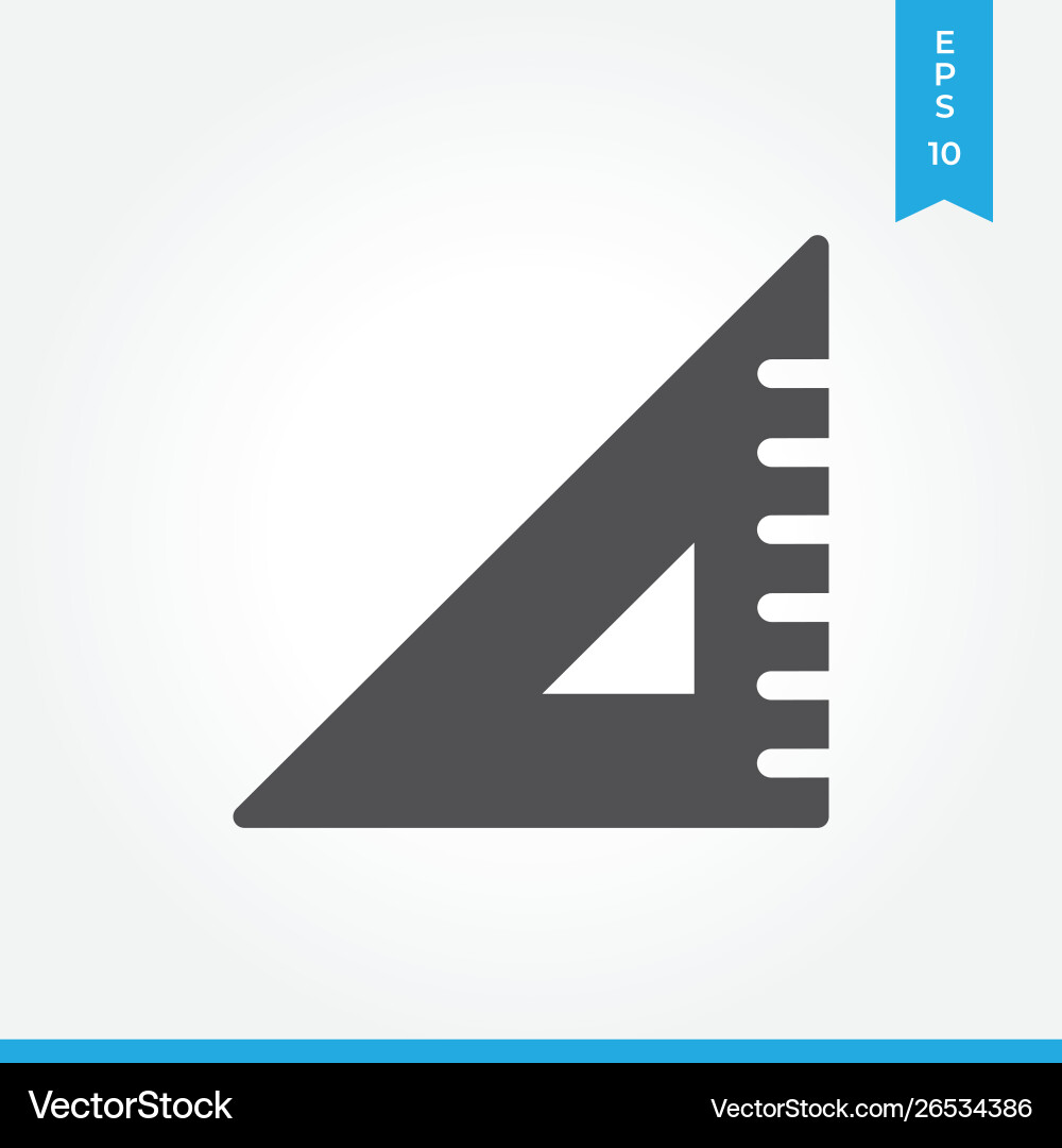 Triangle ruler icon simple sign for web site Vector Image