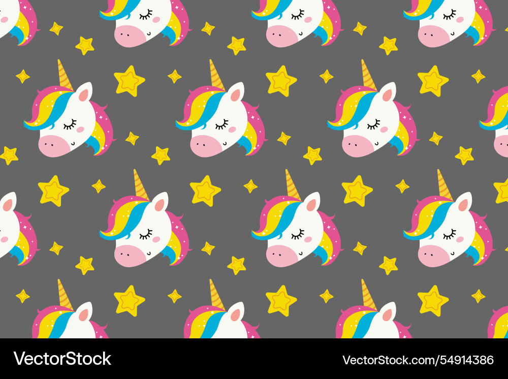 Unicorn pattern in flat style Unicorn pattern in flat style vector image
