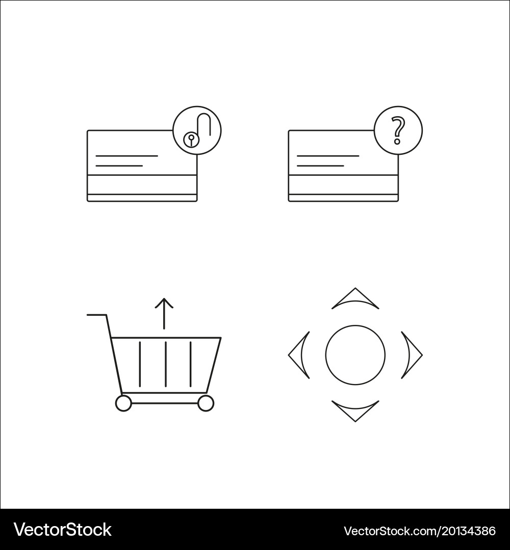 Web simple linear icon setsimple outline icons vector image