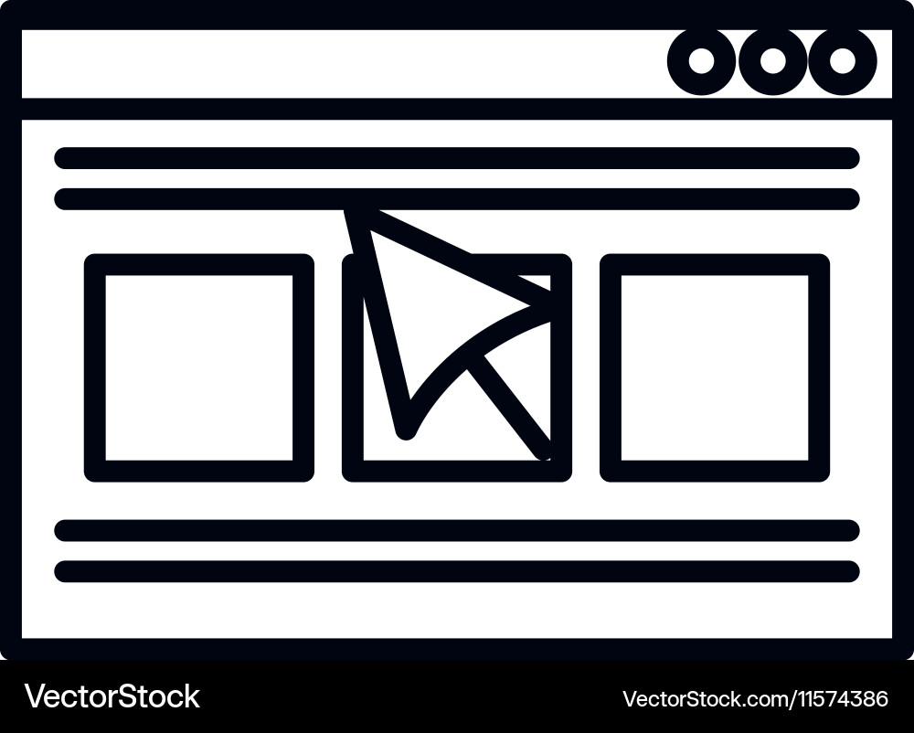 Webpage template with pointer Vector Image