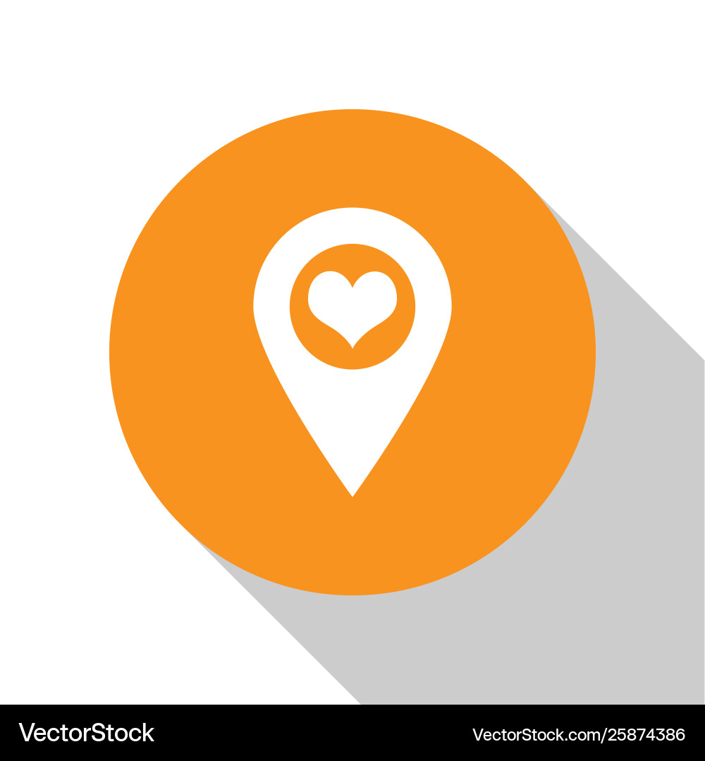White map pointer with heart icon isolated White map pointer with heart icon isolated Vector Image