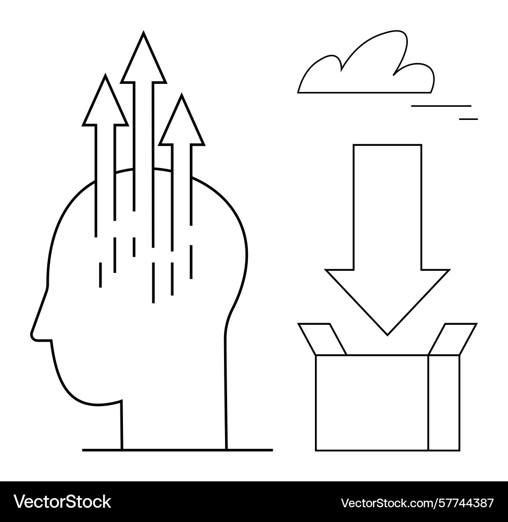 Abstract representation of idea generation and Abstract representation of idea generation and vector image