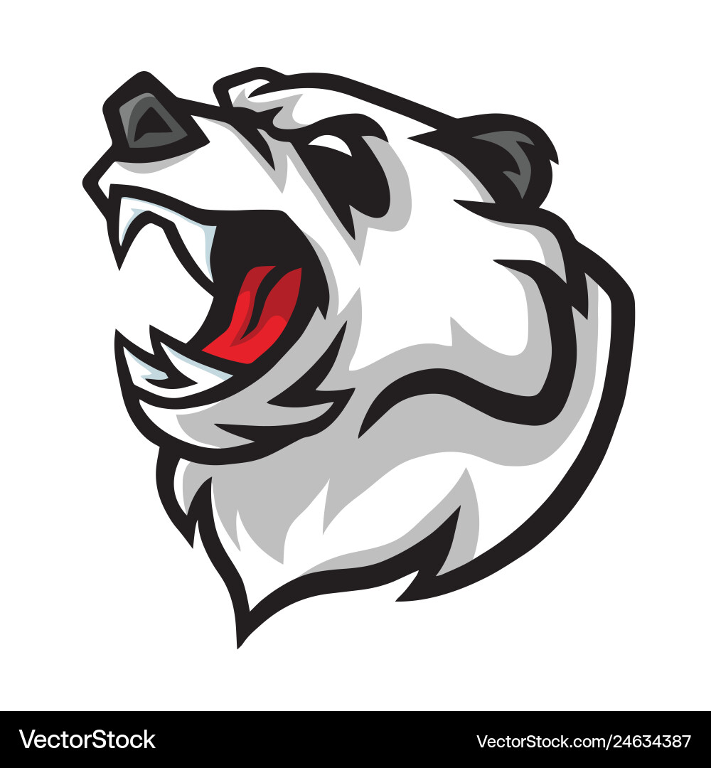 Angry panda roar mascot logo design vector image