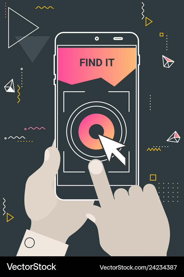 Augmented reality navigation and travel mobile app Augmented reality navigation and travel mobile app vector image