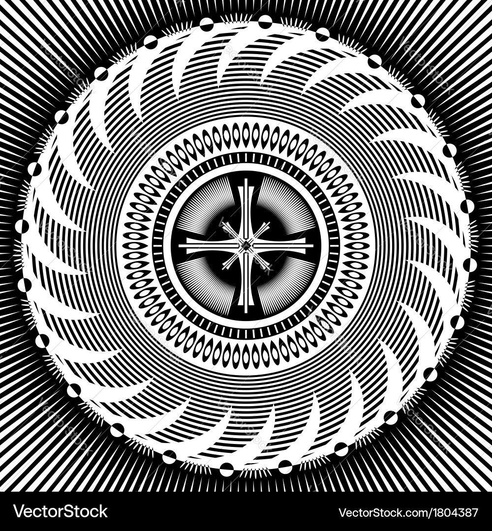 Cross in decorative pattern Vector Image
