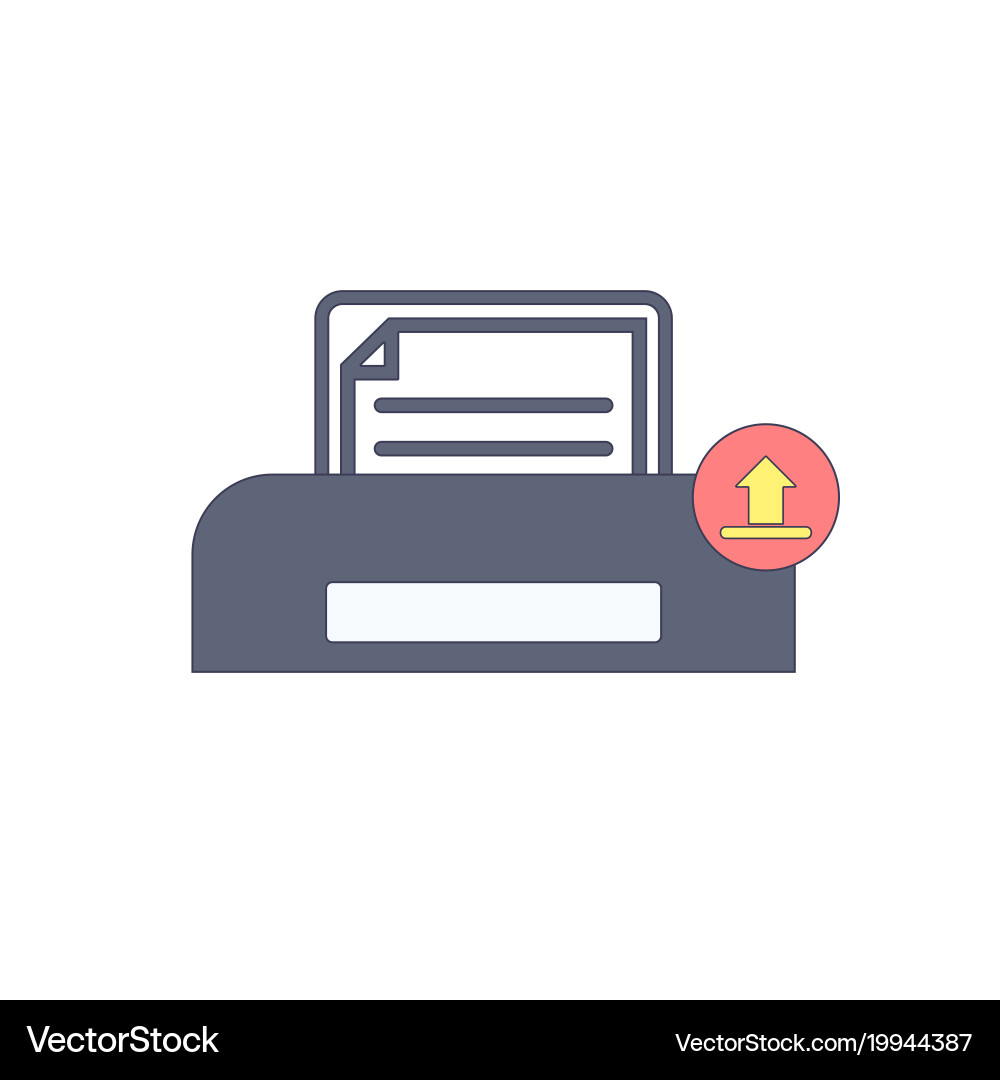 Document paper print printer upload icon Vector Image