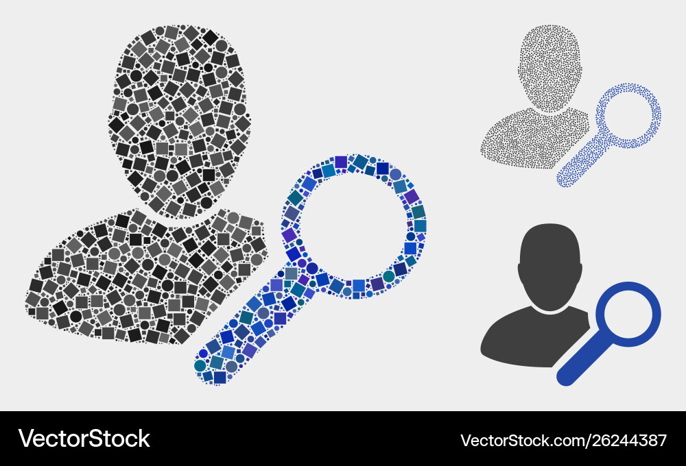 Find user icon collages squares and circles Find user icon collages squares and circles vector image