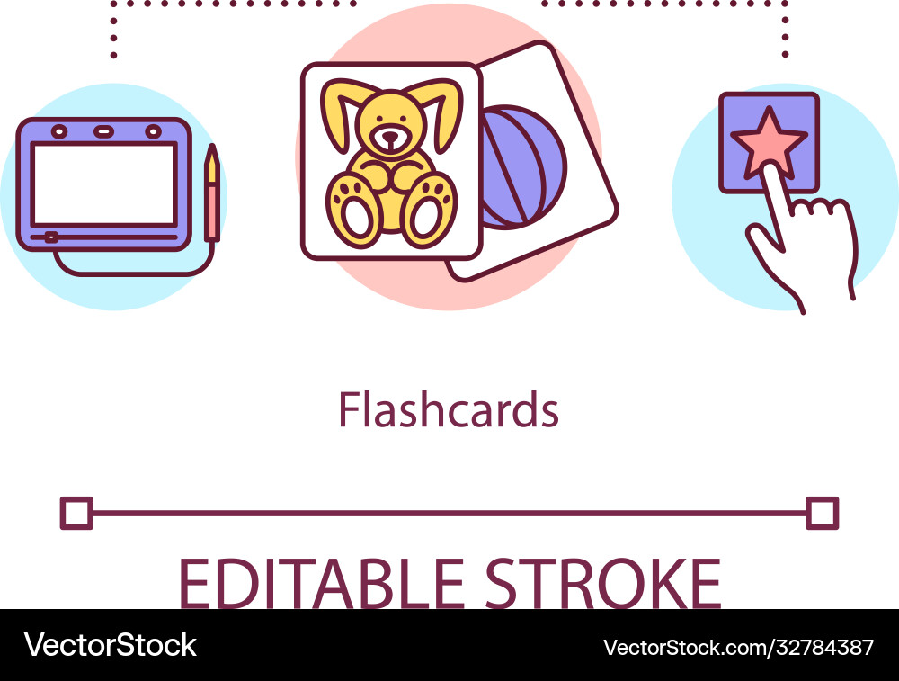 Flashcards concept icon Royalty Free Vector Image