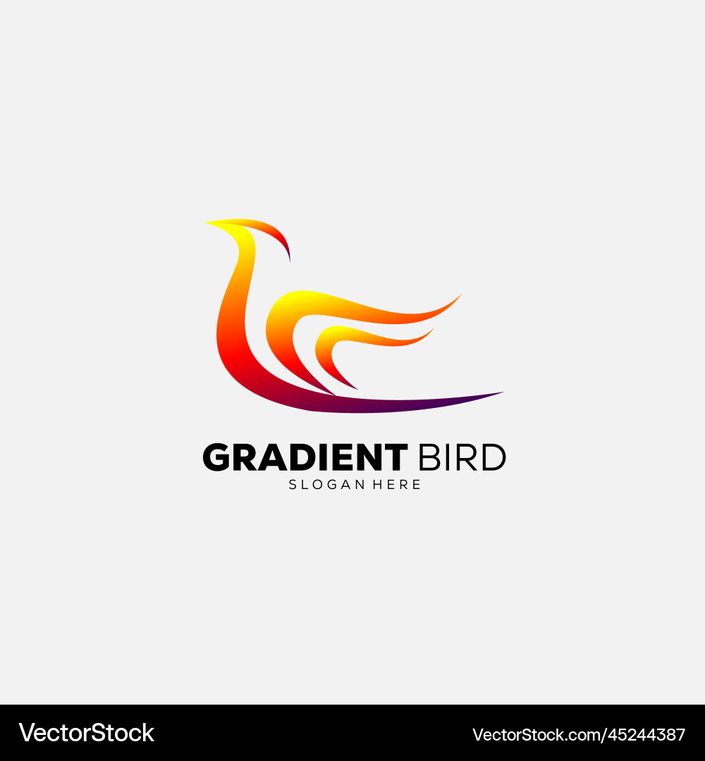 Gradient bird design color icon Vector Image