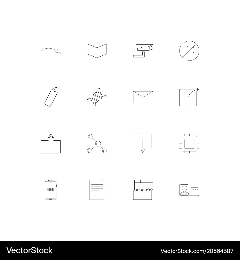 Internet technologies simple linear icons set vector image