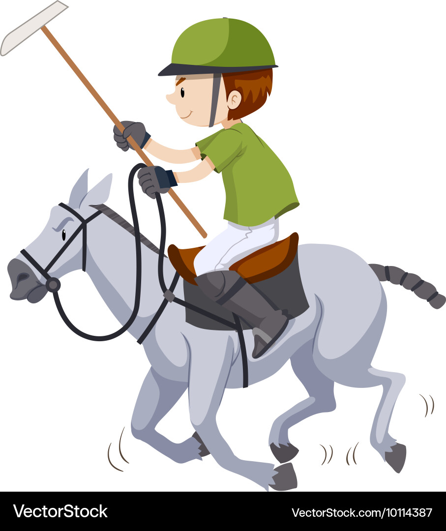Man Playing Polo on Horse Vector Image