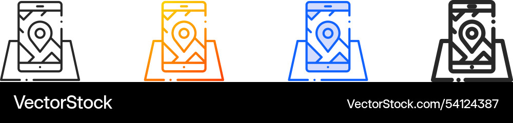 Navigation iconthin linear gradient blue stroke Vector Image
