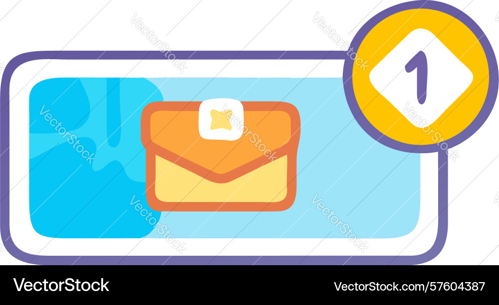 New message notification on smartphone screen vector image