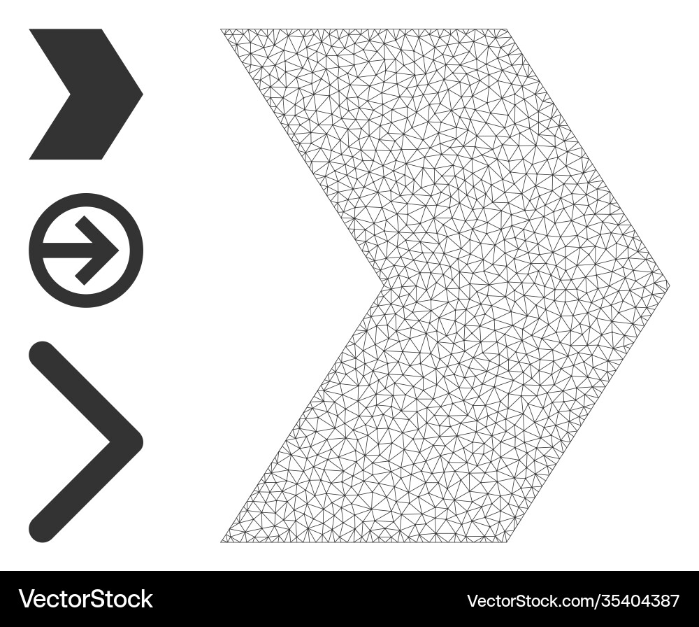 Polygonal net direction right icon with simple Polygonal net direction right icon with simple vector image