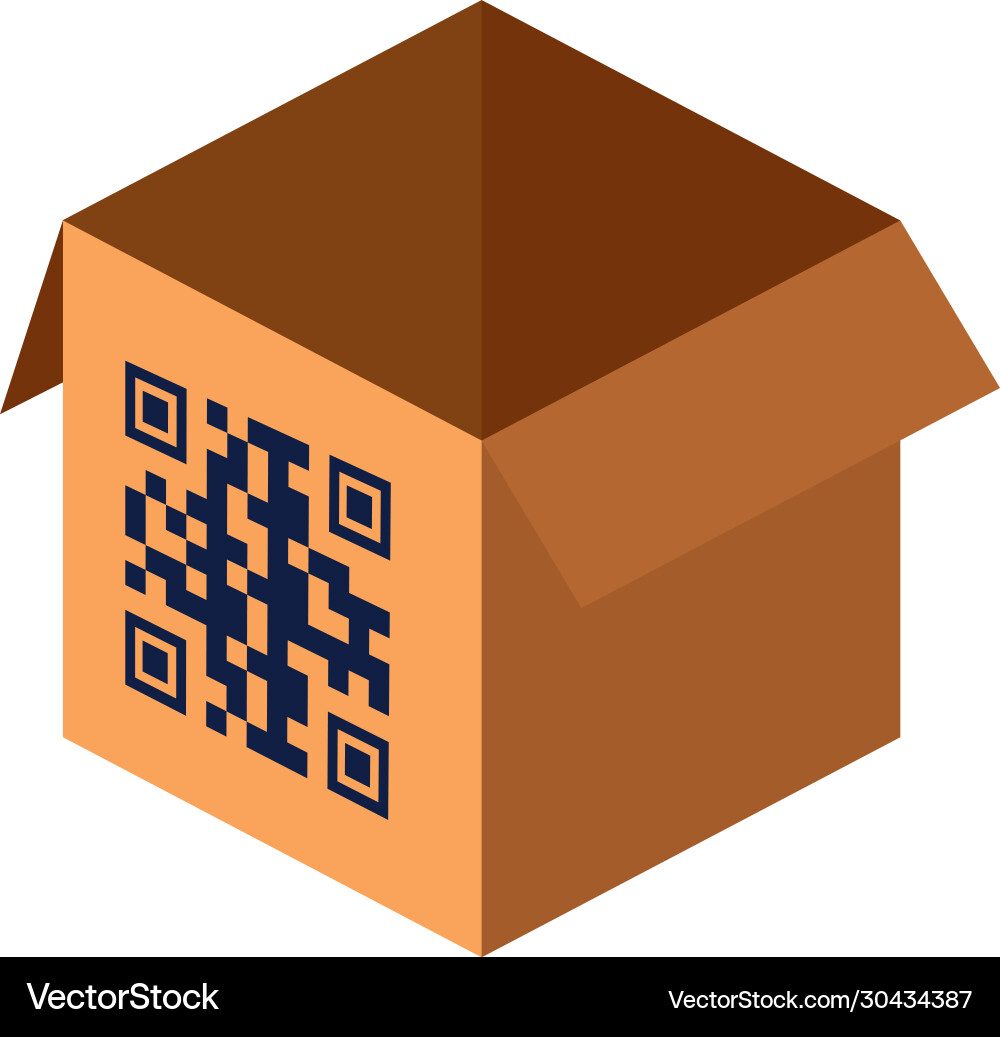 Qr code over box design Vector Image