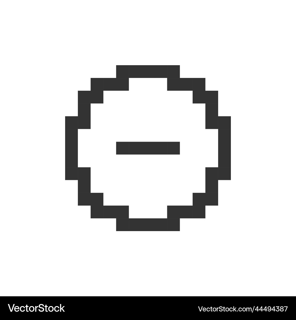 Remove button pixelated ui icon Remove button pixelated ui icon vector image