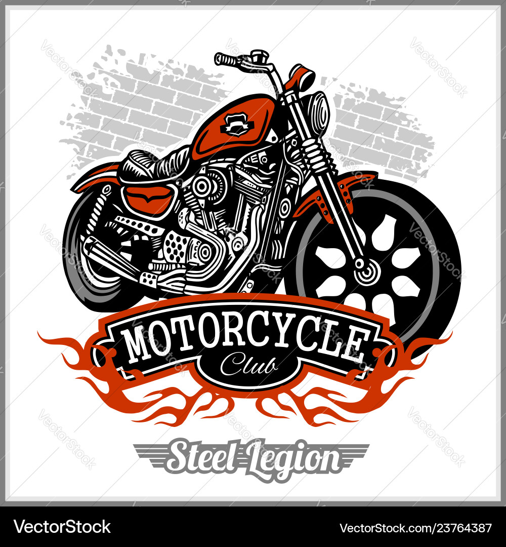 Retro Motorcycle Label T-Shirt Vector Image
