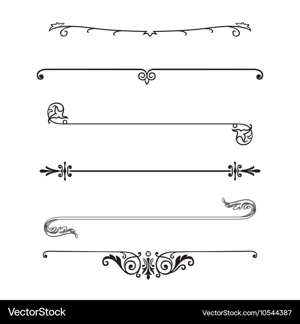 Set of calligraphic design elements vector image
