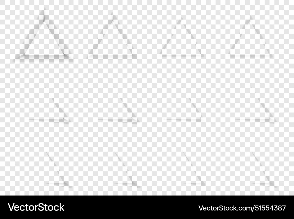 Set of triangular shadows with soft edges Set of triangular shadows with soft edges vector image