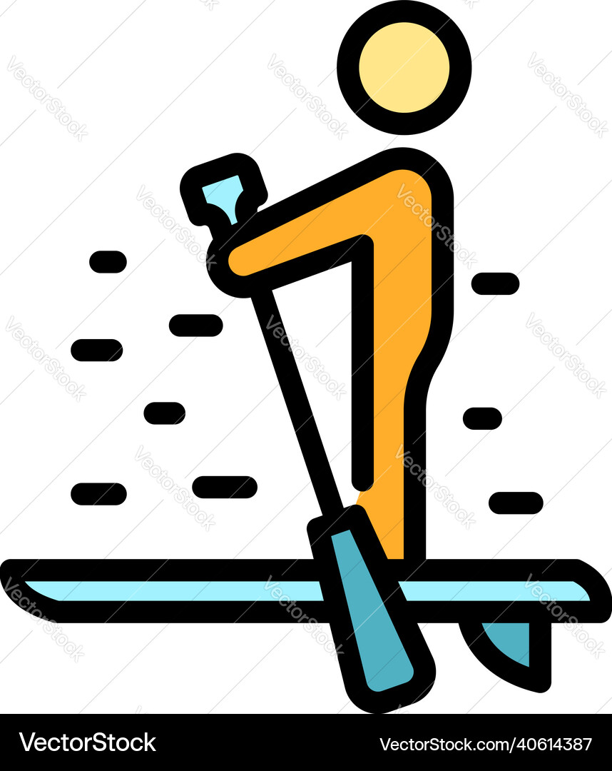 Silence sup surfing icon color ski Silence sup surfing icon color ski vektorbild