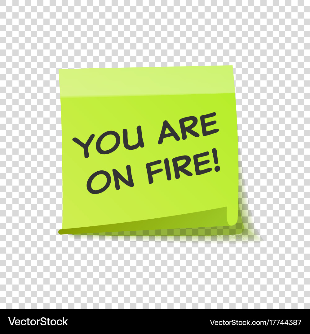 Sticky note with text and shadow isolated vector image