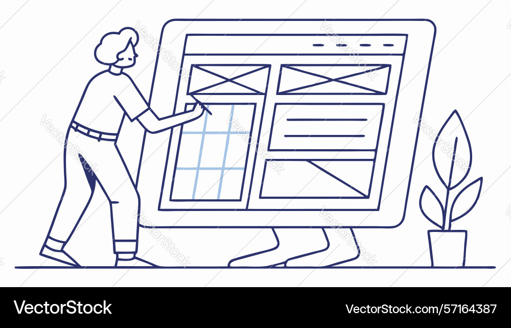 Uiux designer optimizing digital experience vector image