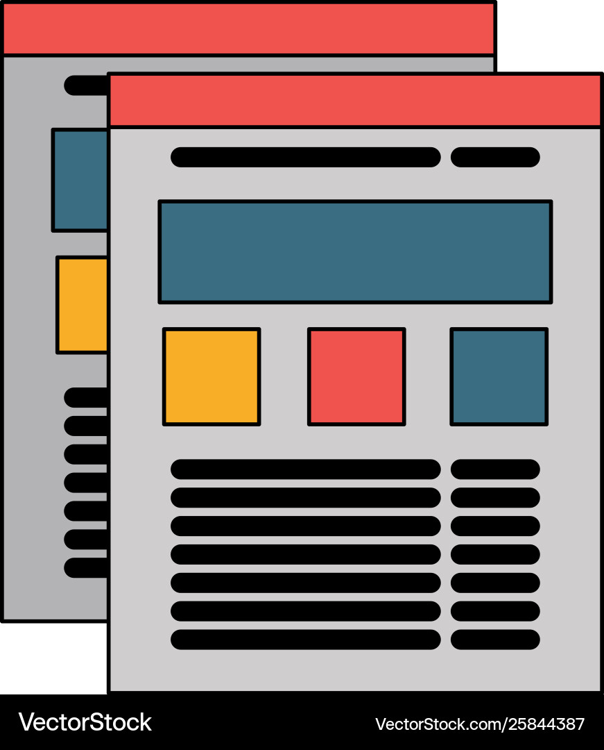 Website browser with information in page symbol Website browser with information in page symbol Vector Image