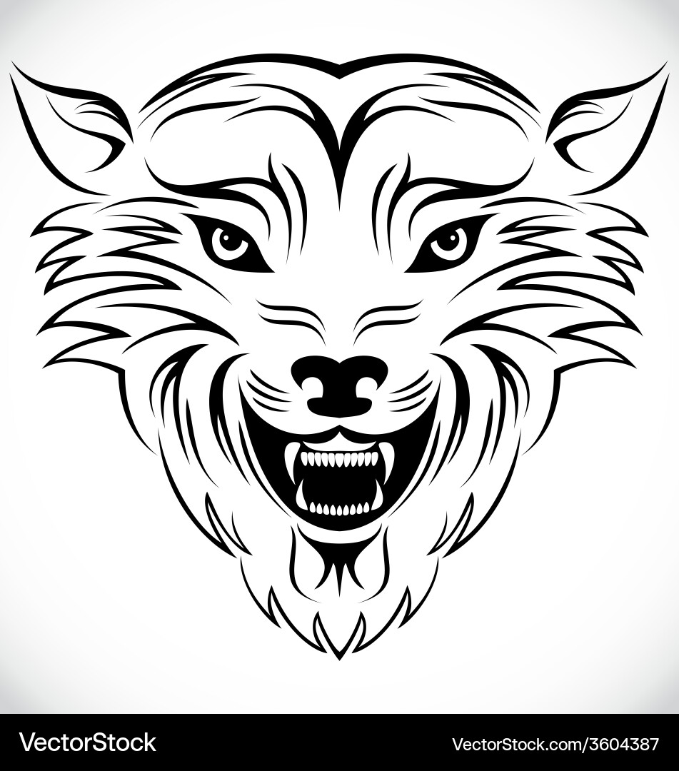 Wolf head tribal Vector Image