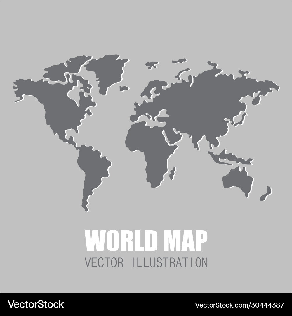 World map isolated Royalty Free Vector Image - VectorStock