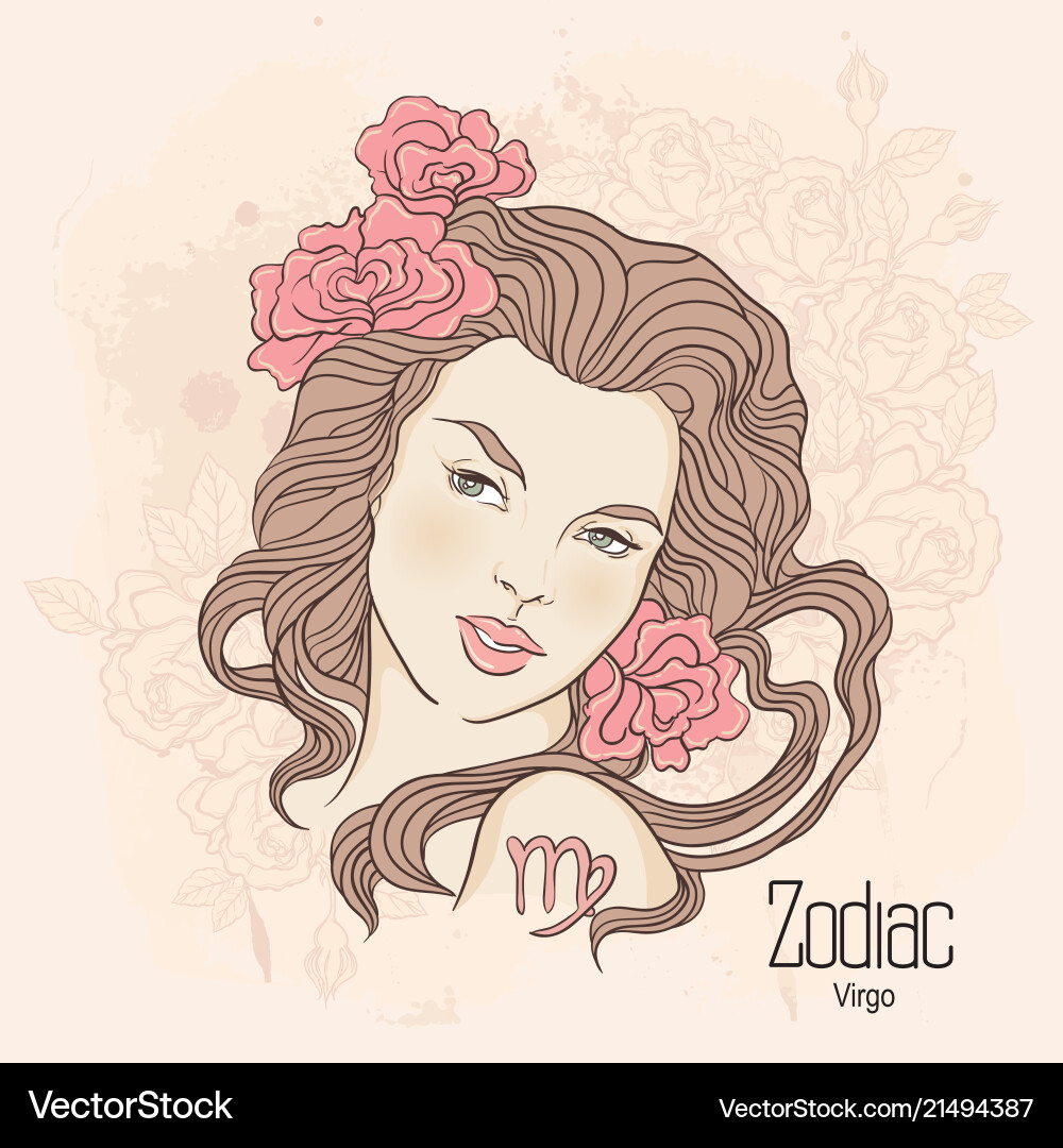 Zodiac virgo as girl Zodiac virgo as girl vector image