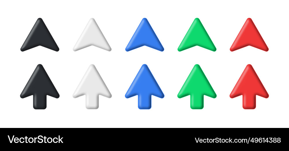 3d arrows realistic device multicolor pointers 3d arrows realistic device multicolor pointers vector image