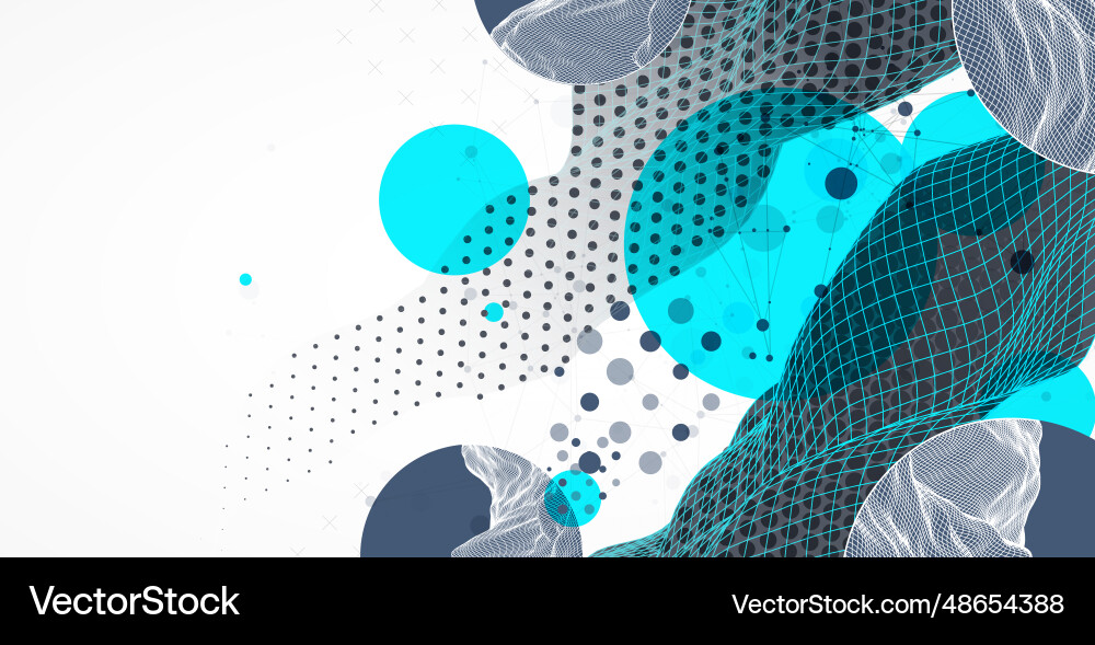 Abstract wave is made in a frame style hflftone Vector Image