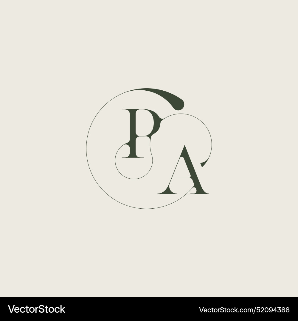 Beautiful monogram initial elegant line concept Vector Image