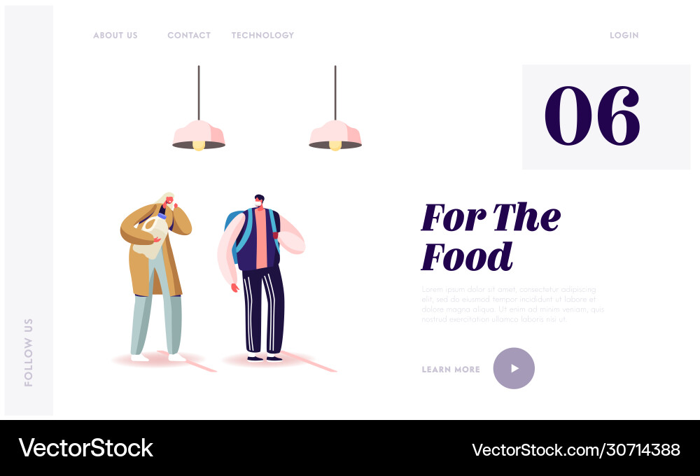 Characters stand in grocery queue with keep Characters stand in grocery queue with keep vector image