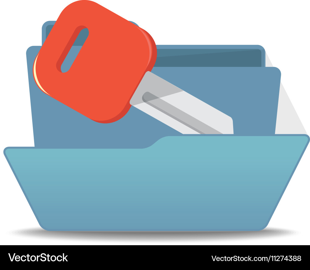 Computer interface folder open isola Vector Image