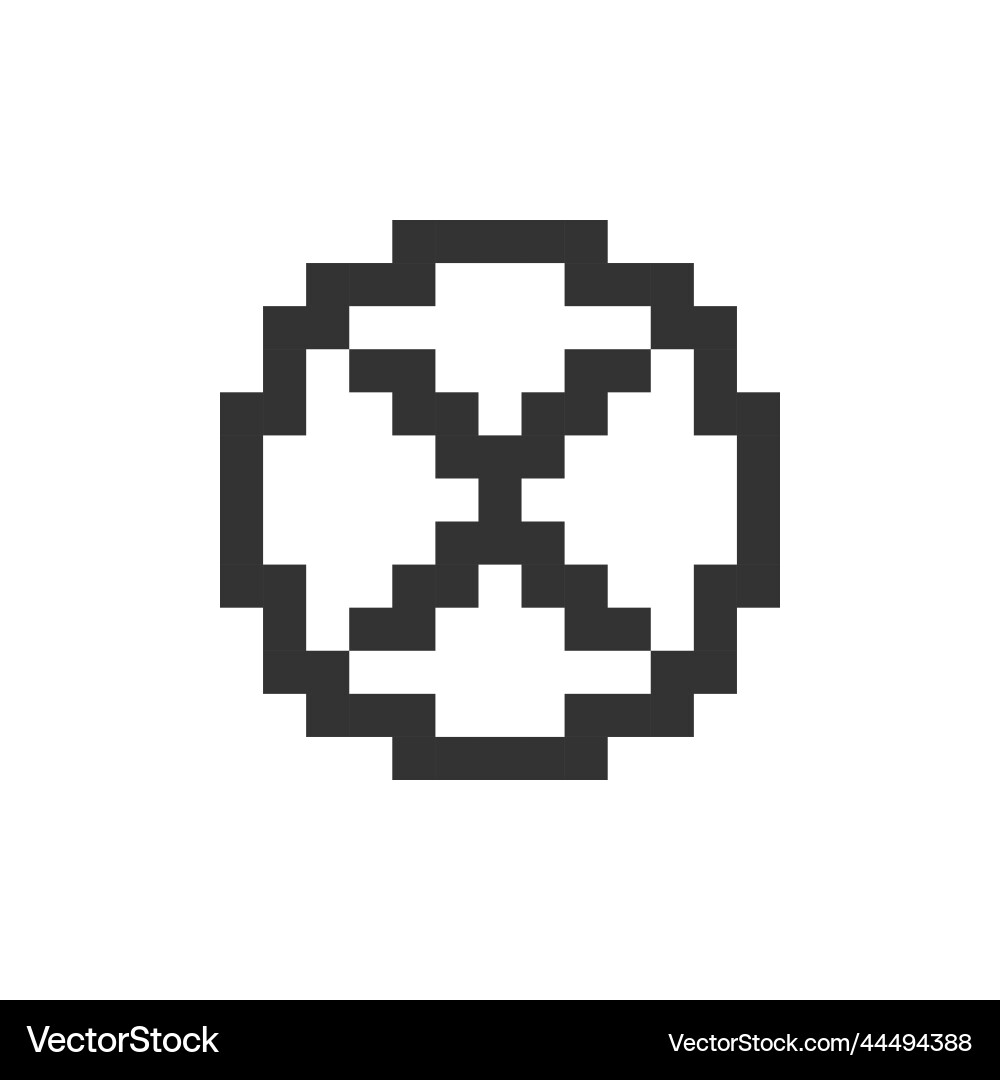 Delete button pixelated ui icon Delete button pixelated ui icon vector image