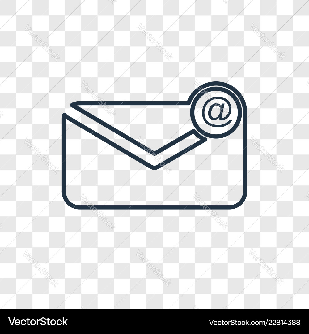 Email concept linear icon isolated on transparent Email concept linear icon isolated on transparent vector image