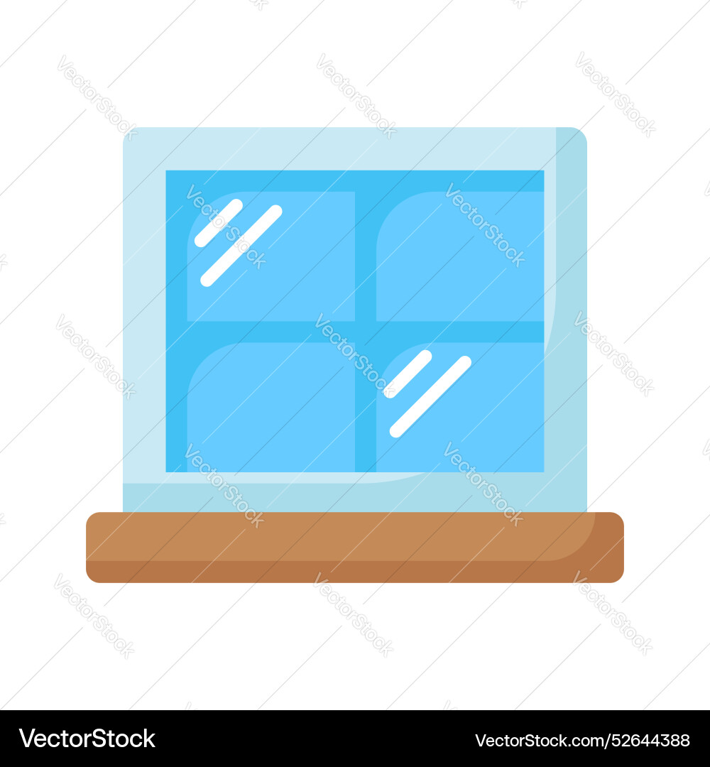 Glass window with different blocks icon vector image
