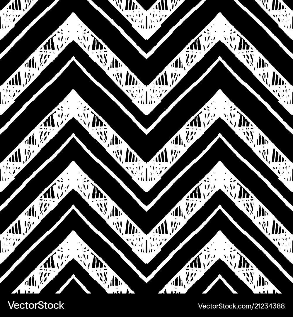 Hand drawn pattern zigzag and stripe line Vector Image