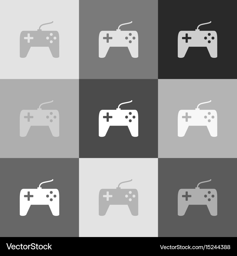 Joystick simple sign grayscale version vector image