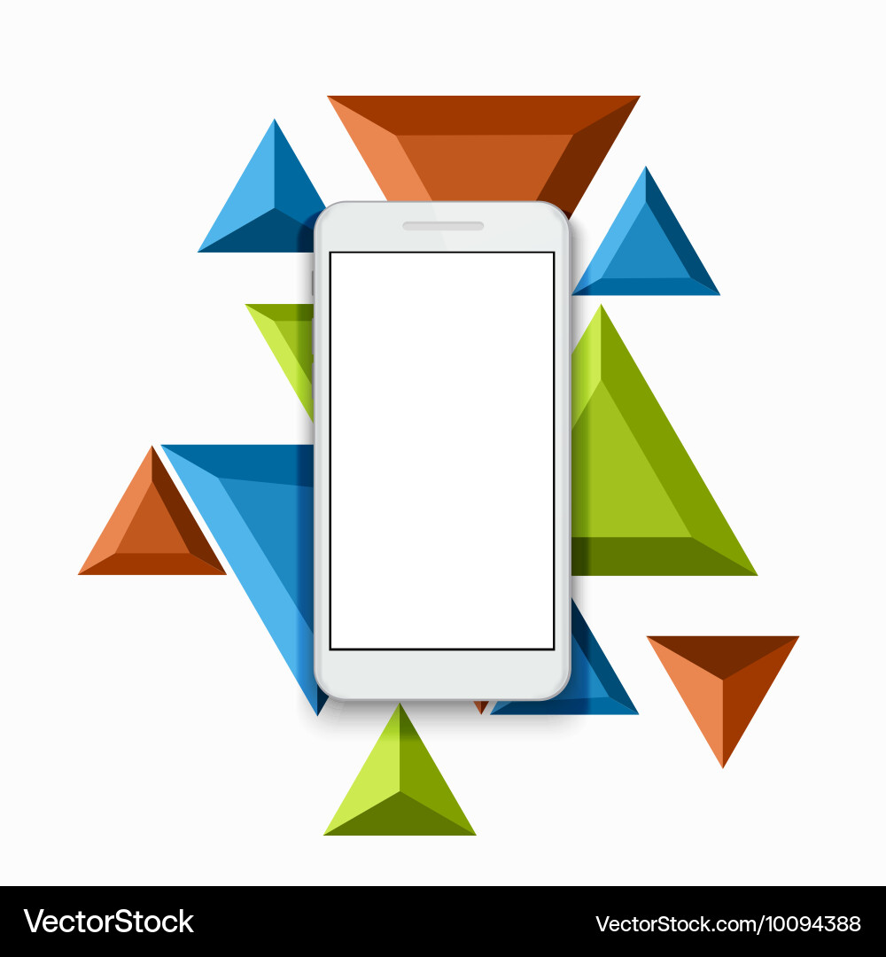 Modern smartphone triangular background vector image