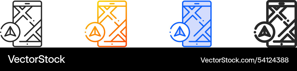 Navigation iconthin linear gradient blue stroke Vector Image