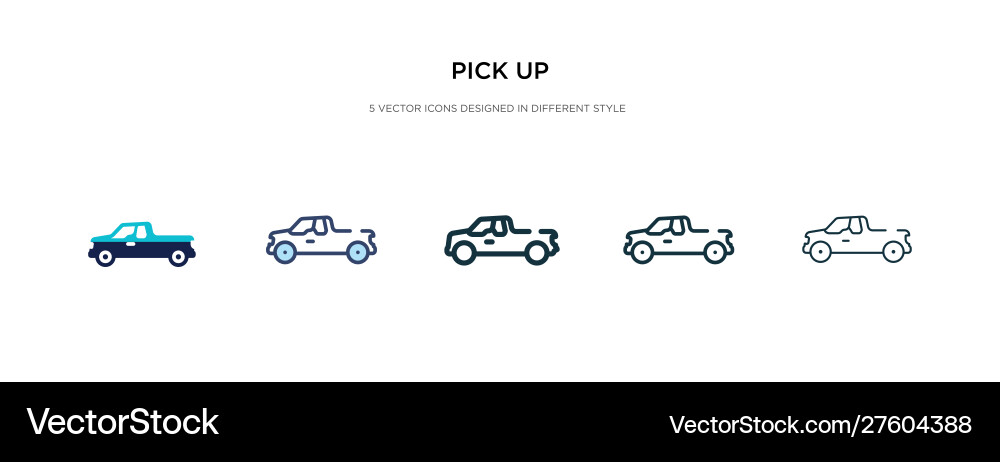 Pick up icon in different style two colored Pick up icon in different style two colored vector image
