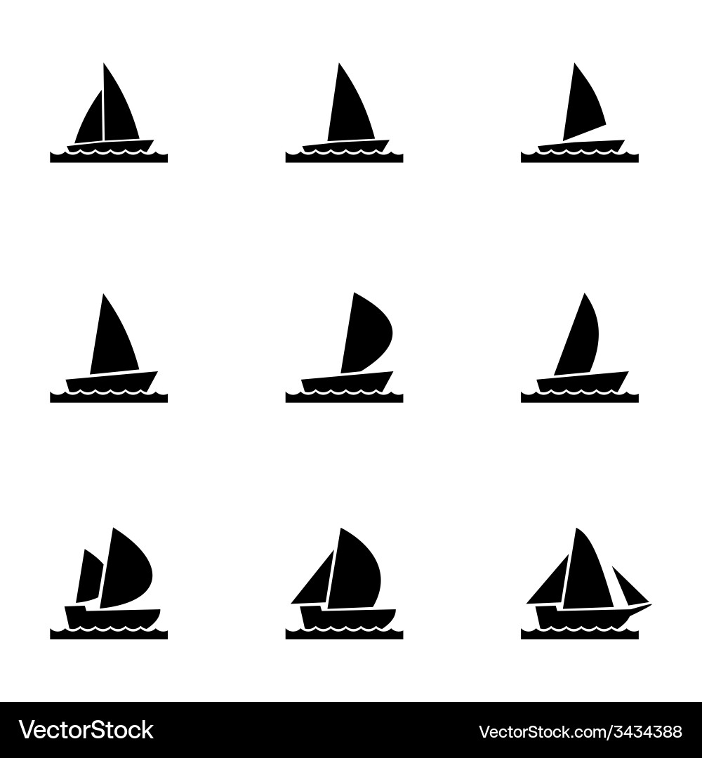 Sailboat icon set Vector Image