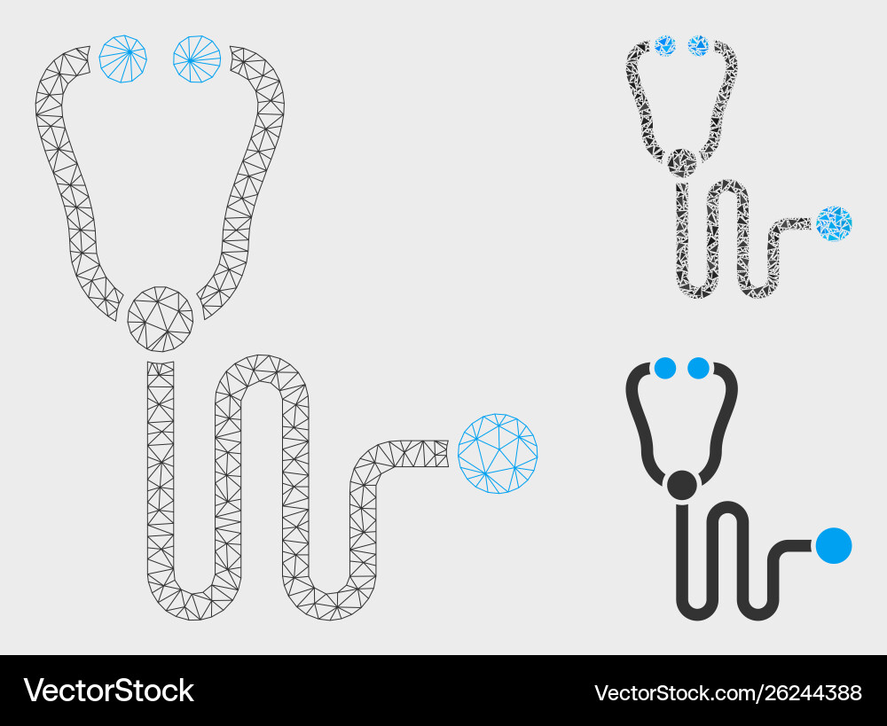 Stethoscope mesh network model and triangle Stethoscope mesh network model and triangle vector image