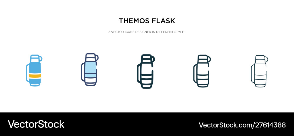 Themos flask icon in different style two colored vector image