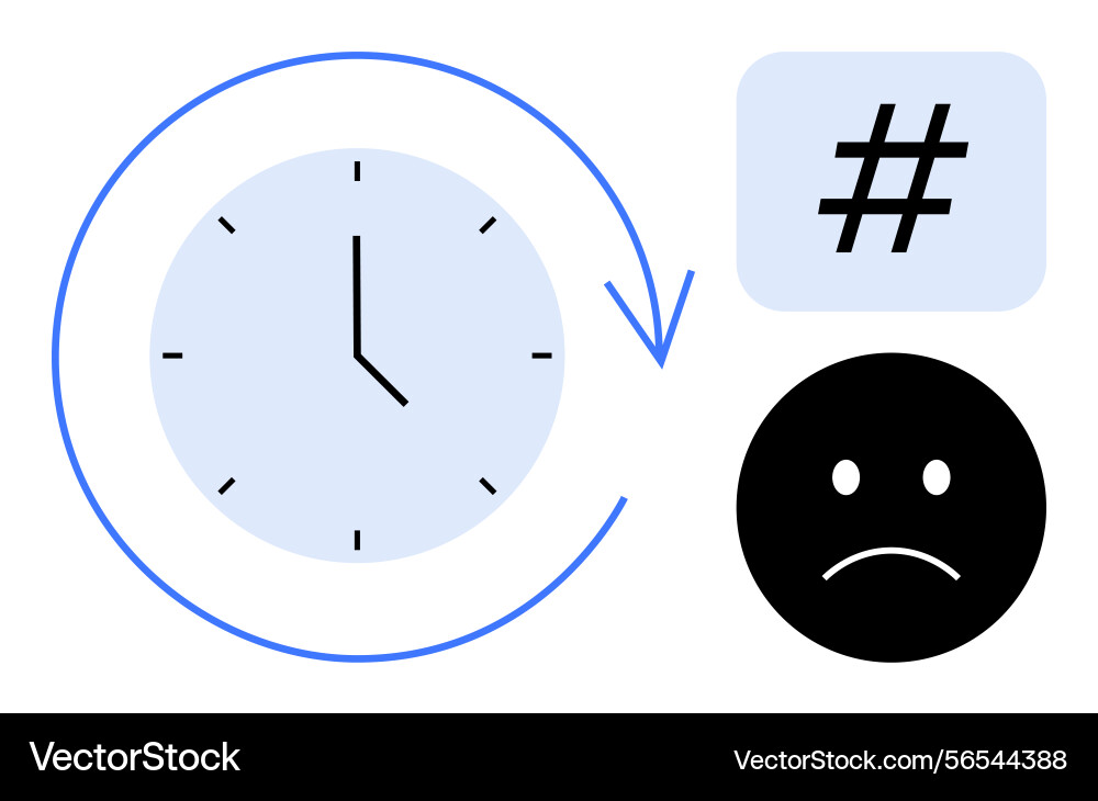 Time management challenges highlighted with clock Time management challenges highlighted with clock vector image