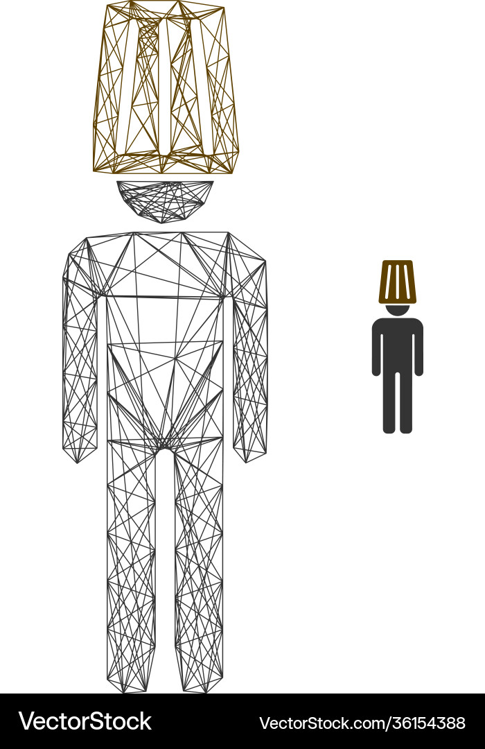 Web mesh idiot man icon Web mesh idiot man icon vector image